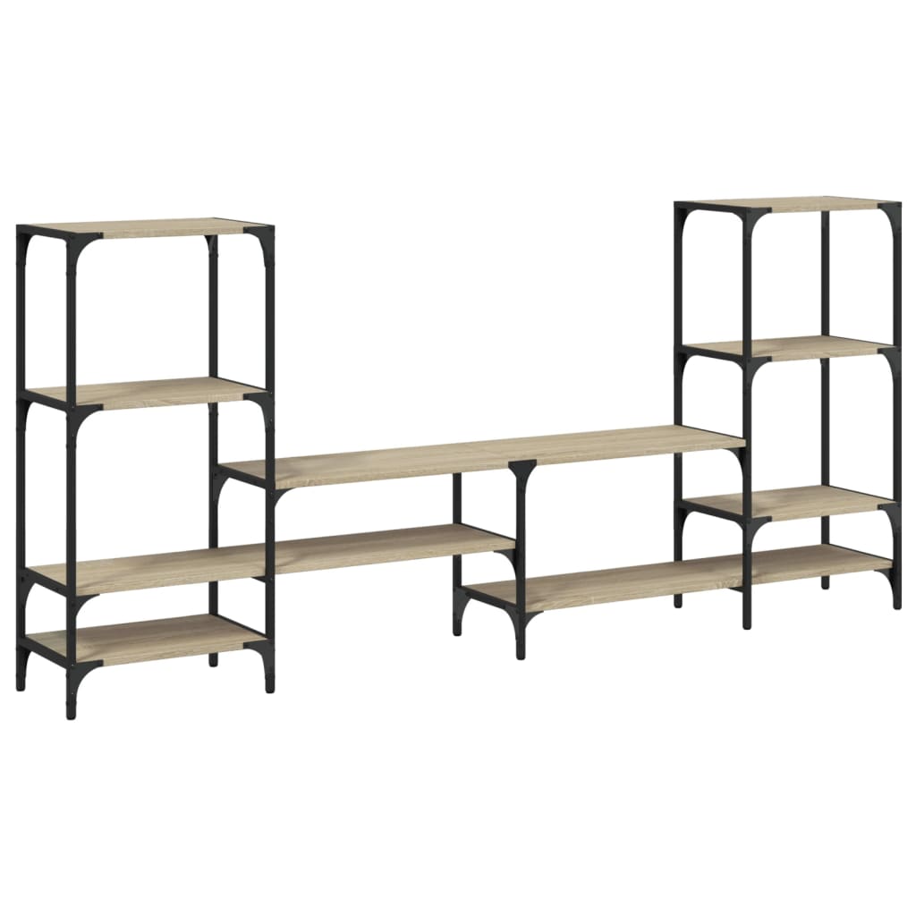 Tv-meubel 206,5x28,5x95 cm bewerkt hout sonoma eikenkleurig is nu te koop bij PeponiXL, paradijselijk wonen!