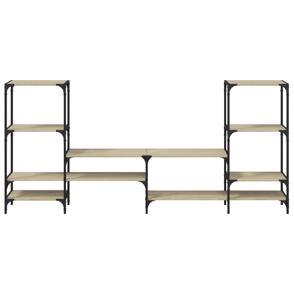 Tv-meubel 206,5x28,5x95 cm bewerkt hout sonoma eikenkleurig is nu te koop bij PeponiXL, paradijselijk wonen!