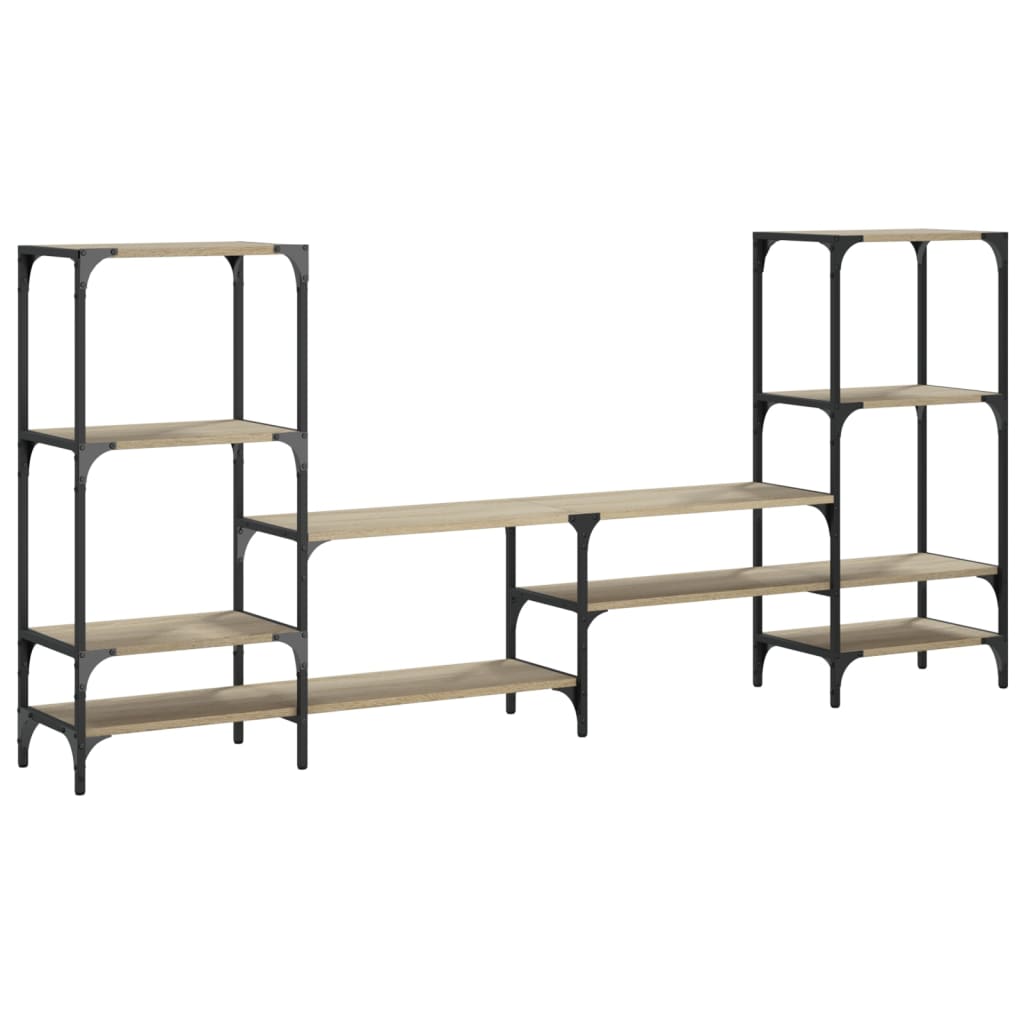Tv-meubel 206,5x28,5x95 cm bewerkt hout sonoma eikenkleurig is nu te koop bij PeponiXL, paradijselijk wonen!