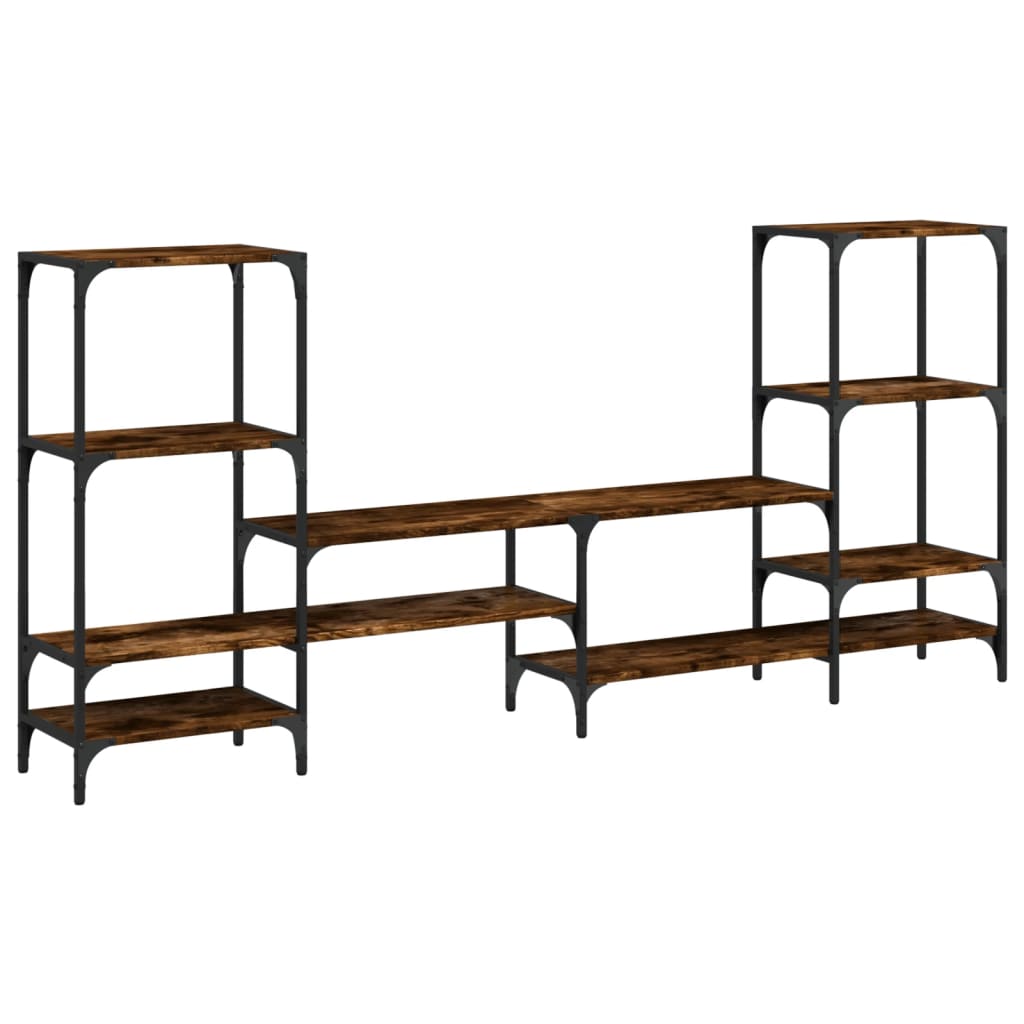 Tv-meubel 206,5x28,5x95 cm bewerkt hout gerookt eikenkleurig is nu te koop bij PeponiXL, paradijselijk wonen!