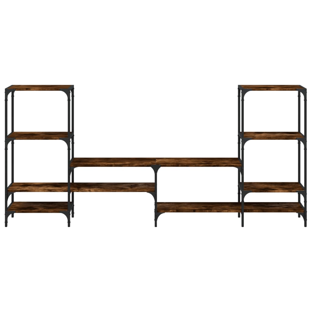 Tv-meubel 206,5x28,5x95 cm bewerkt hout gerookt eikenkleurig is nu te koop bij PeponiXL, paradijselijk wonen!