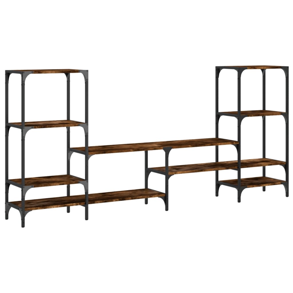 Tv-meubel 206,5x28,5x95 cm bewerkt hout gerookt eikenkleurig is nu te koop bij PeponiXL, paradijselijk wonen!