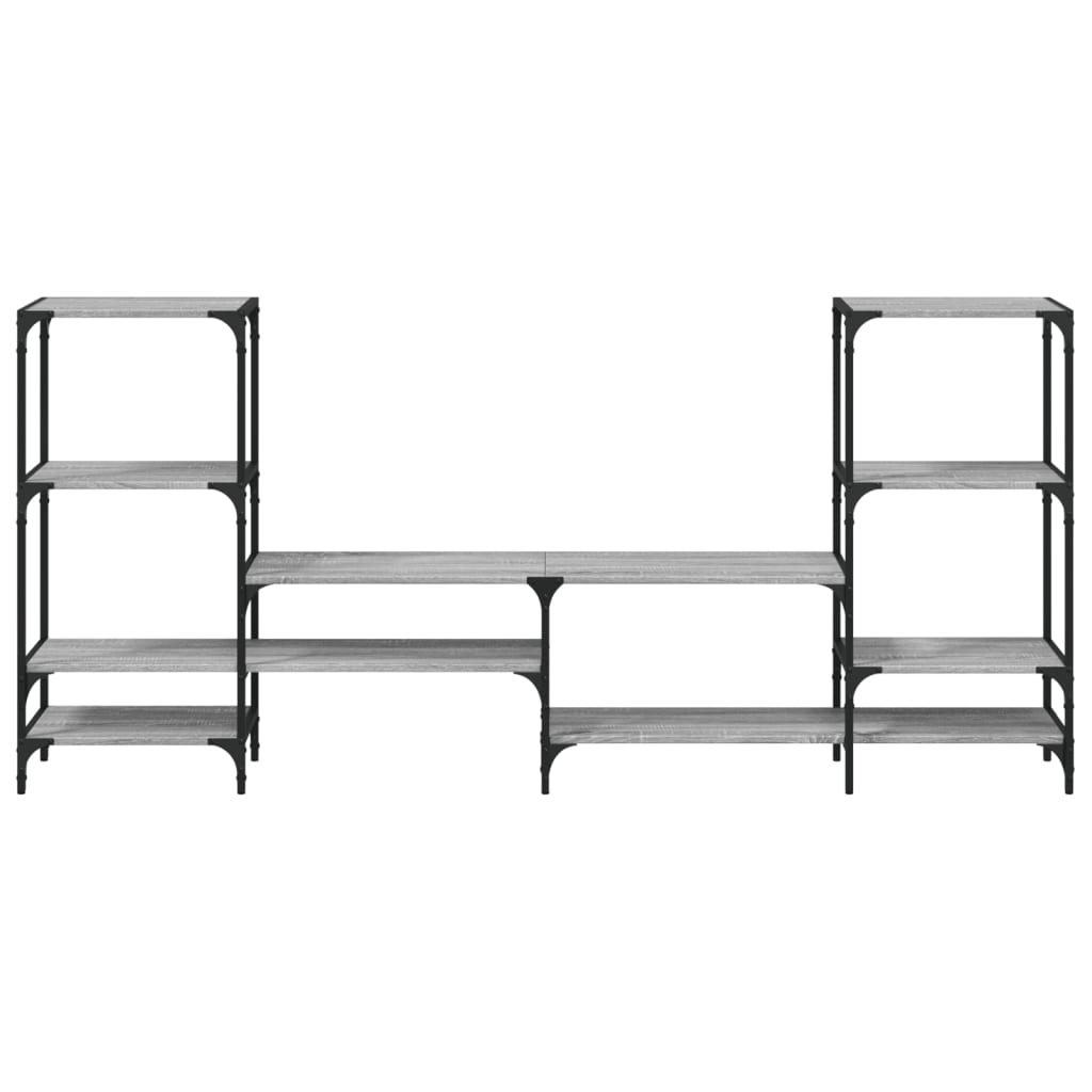 Tv-meubel 206,5x28,5x95 cm bewerkt hout grijs sonoma eikenkleur is nu te koop bij PeponiXL, paradijselijk wonen!