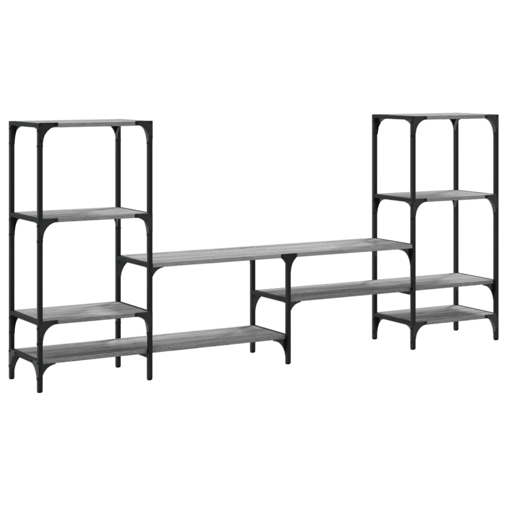 Tv-meubel 206,5x28,5x95 cm bewerkt hout grijs sonoma eikenkleur is nu te koop bij PeponiXL, paradijselijk wonen!
