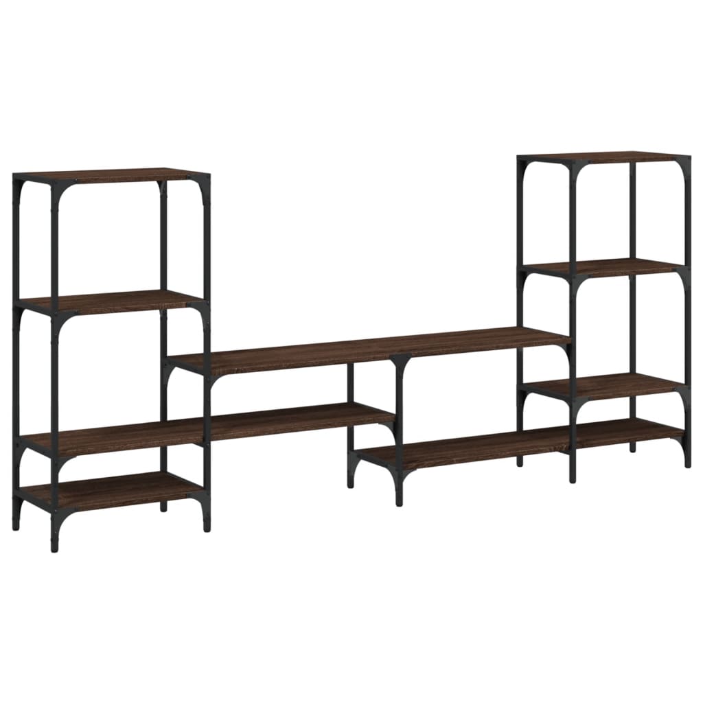 Tv-meubel 206,5x28,5x95 cm bewerkt hout bruin eikenkleurig is nu te koop bij PeponiXL, paradijselijk wonen!
