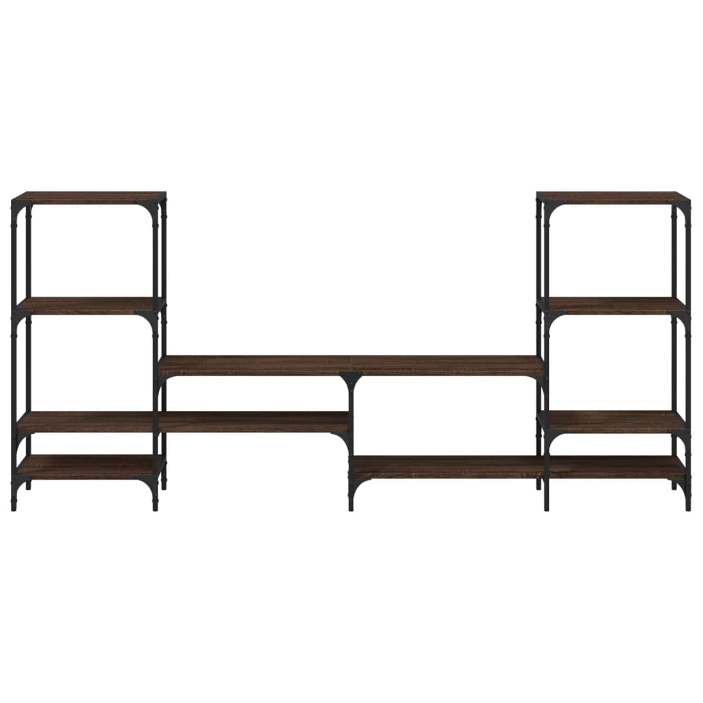 Tv-meubel 206,5x28,5x95 cm bewerkt hout bruin eikenkleurig is nu te koop bij PeponiXL, paradijselijk wonen!