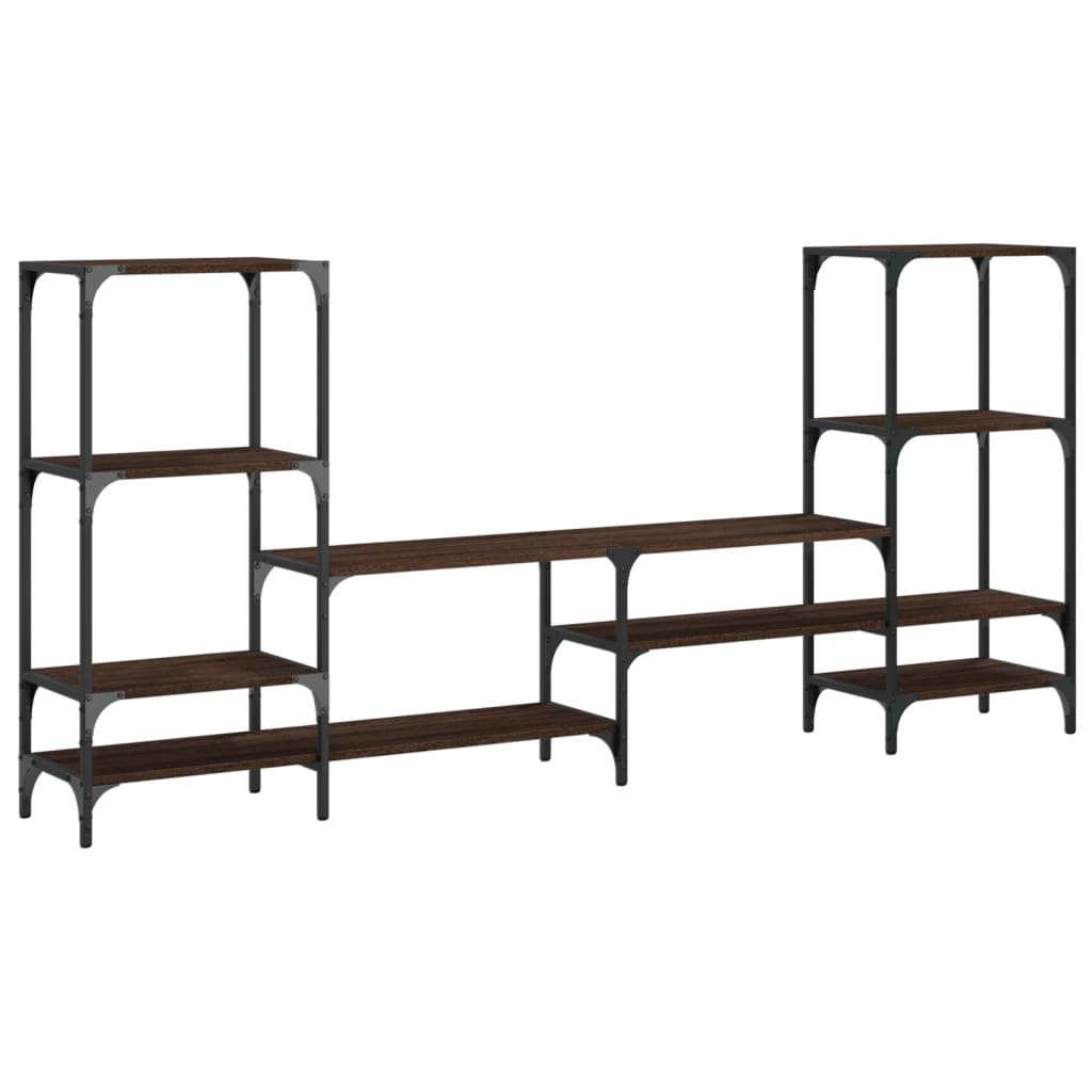 Tv-meubel 206,5x28,5x95 cm bewerkt hout bruin eikenkleurig is nu te koop bij PeponiXL, paradijselijk wonen!