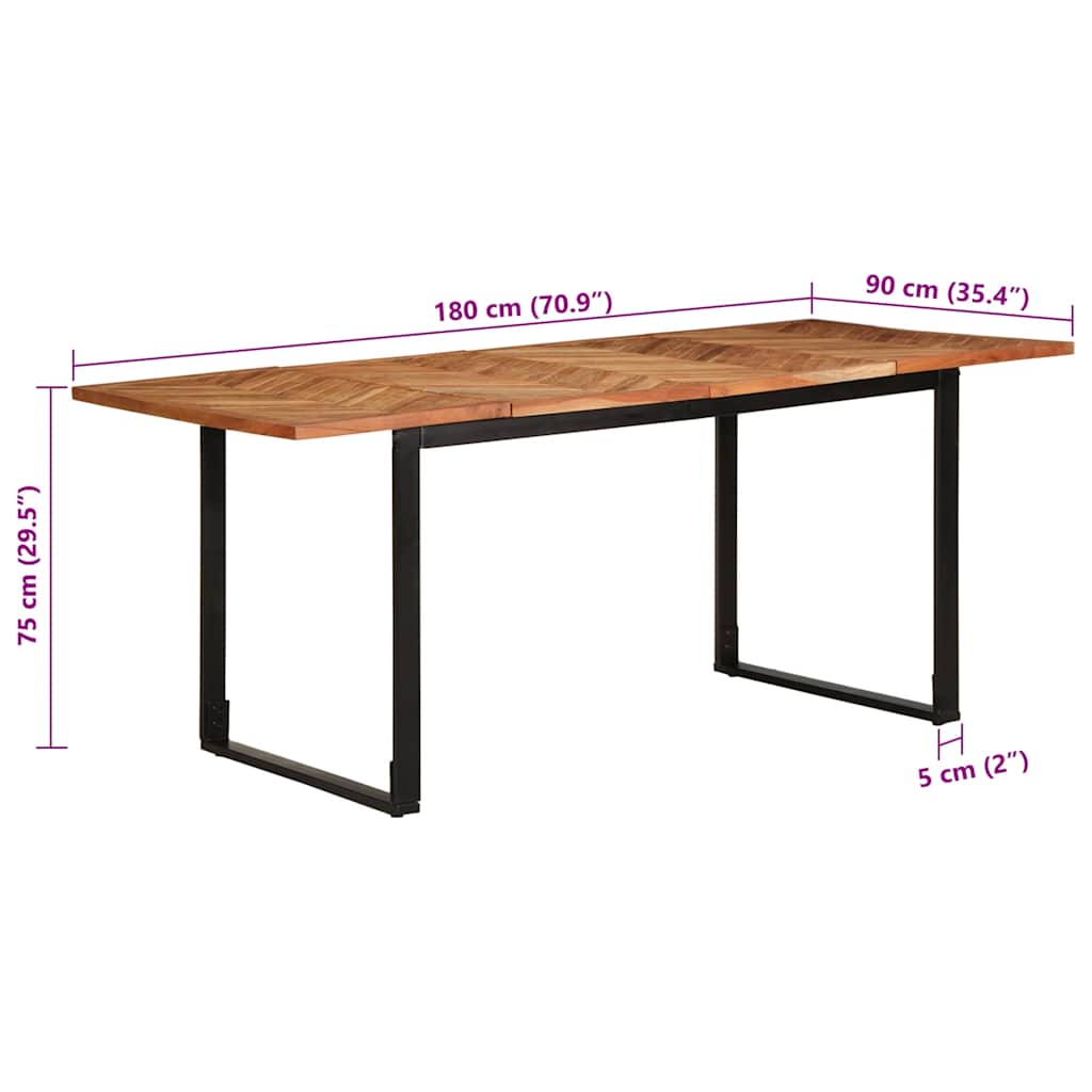 Eettafel 180x90x75 cm massief acaciahout is nu te koop bij PeponiXL, paradijselijk wonen!