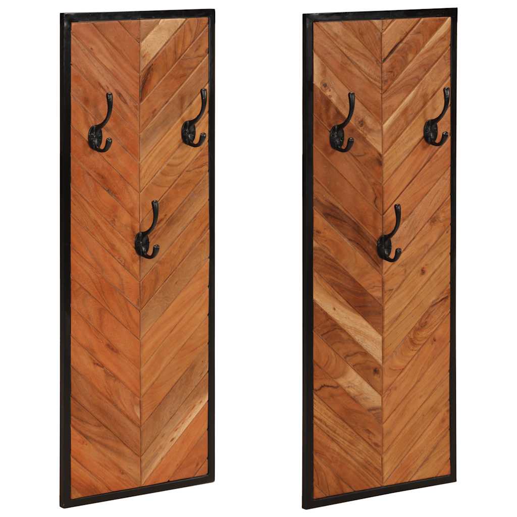 Kapstokken 2 st 35x1x90 cm massief acaciahout is nu te koop bij PeponiXL, paradijselijk wonen!