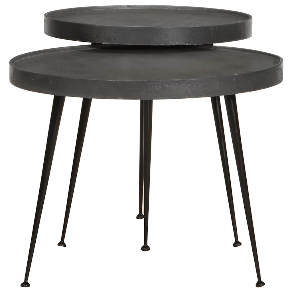 Salontafel 2 stuks Zwart bewerkt hout is nu te koop bij PeponiXL, paradijselijk wonen!