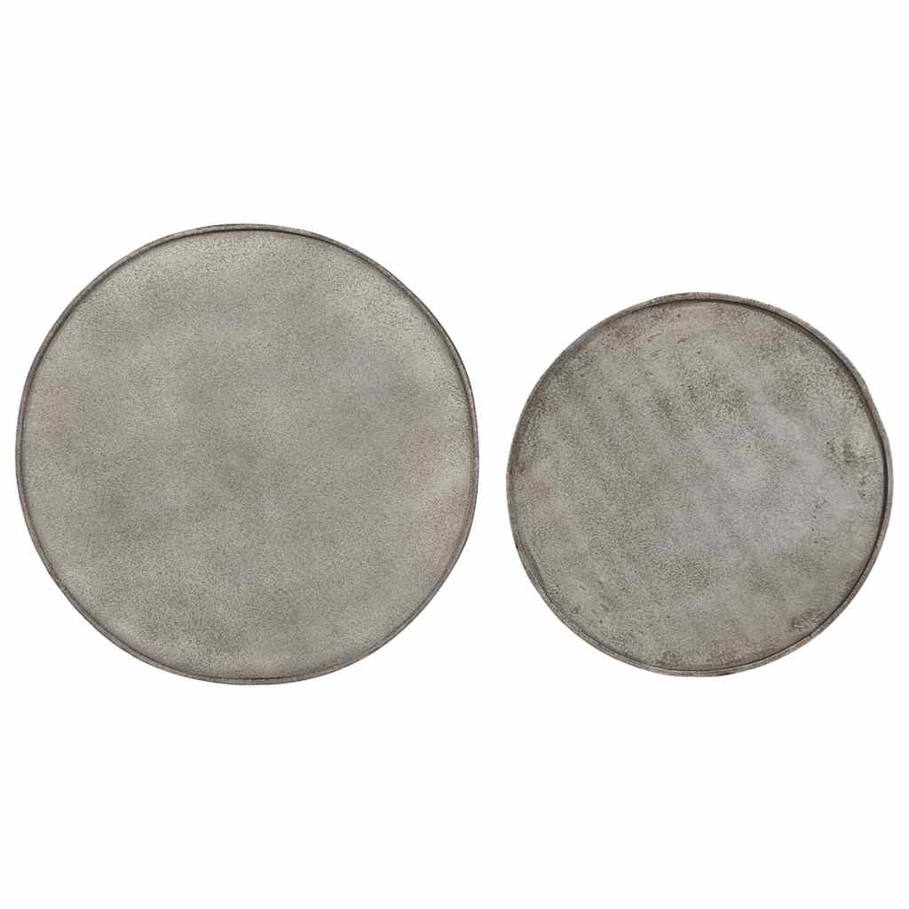 Salontafel 2 stuks zilverkleurig bewerkt hout is nu te koop bij PeponiXL, paradijselijk wonen!