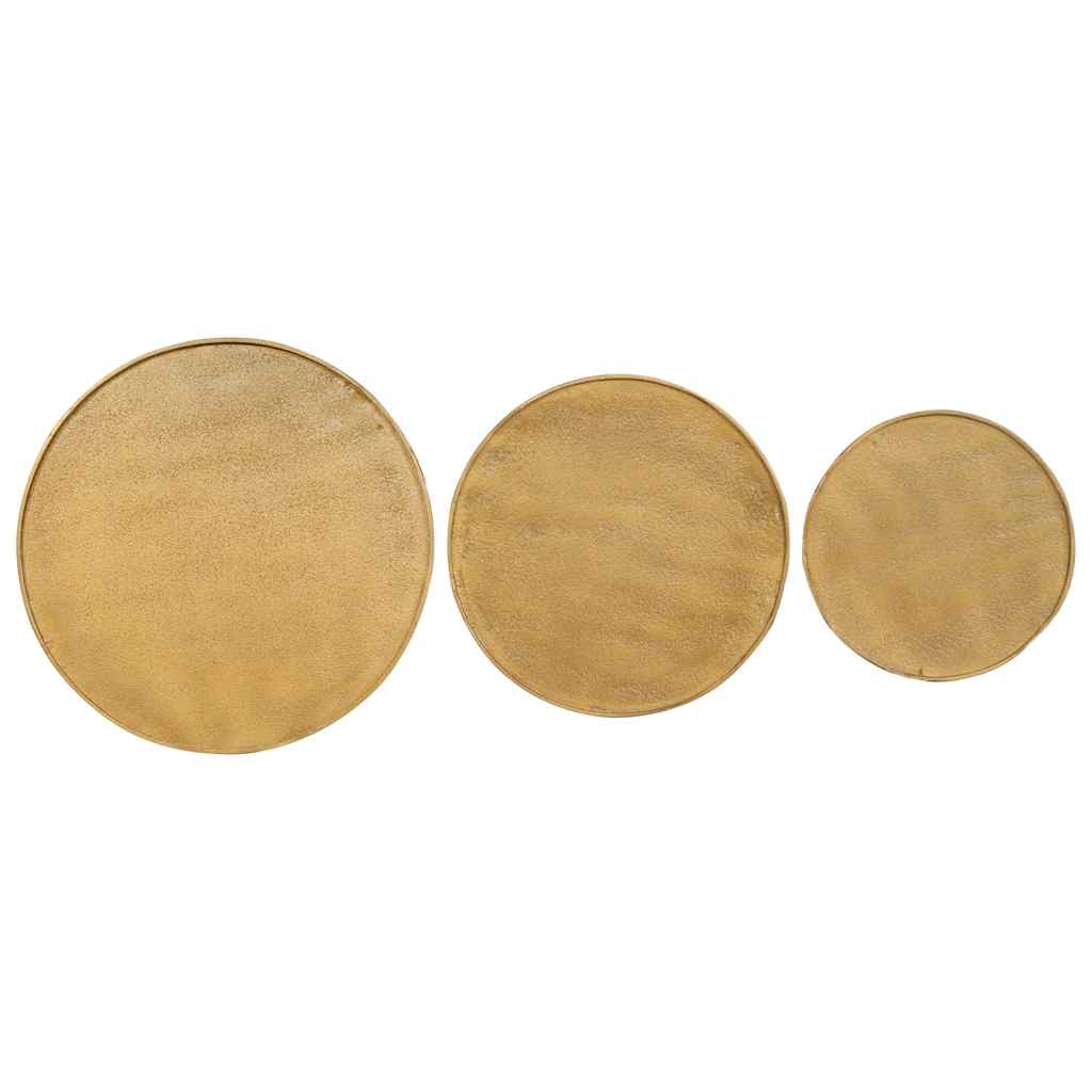 Salontafel 3 stuks Goudkleurig bewerkt hout is nu te koop bij PeponiXL, paradijselijk wonen!