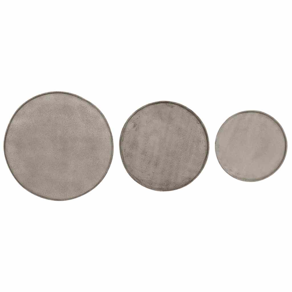 Salontafel 3 stuks zilverkleurig bewerkt hout is nu te koop bij PeponiXL, paradijselijk wonen!