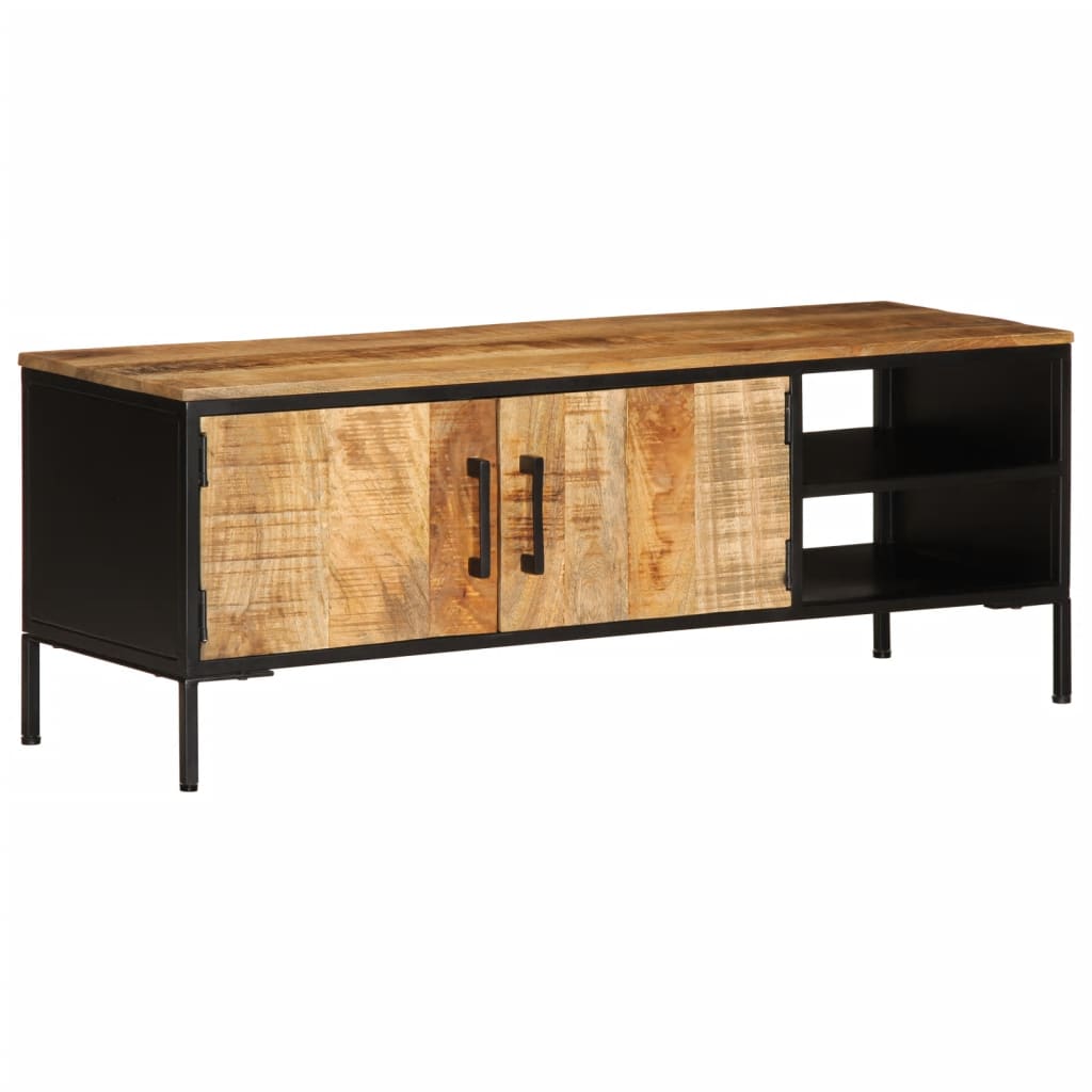 Tv-meubel 110x35x40 cm massief ruw mangohout is nu te koop bij PeponiXL, paradijselijk wonen!