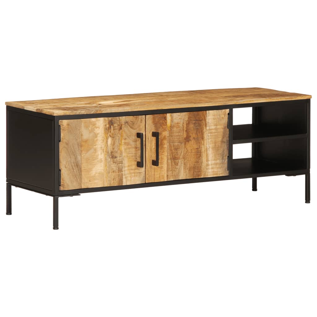 Tv-meubel 110x35x40 cm massief ruw mangohout is nu te koop bij PeponiXL, paradijselijk wonen!
