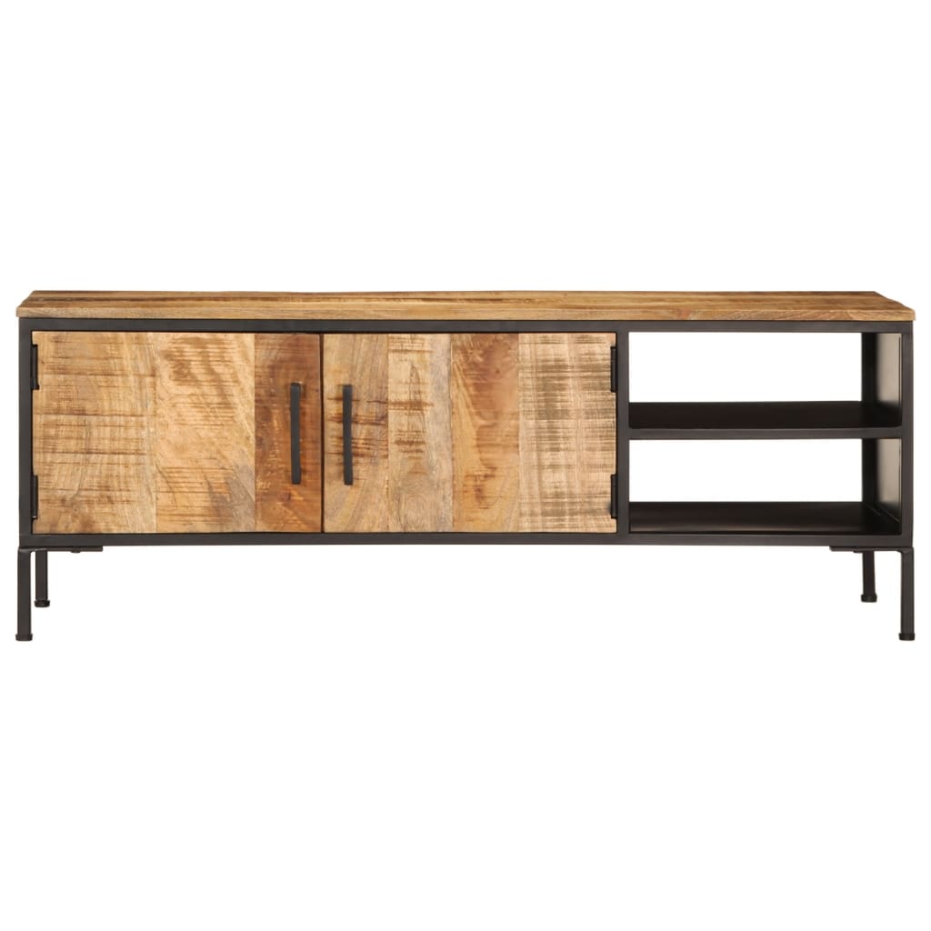 Tv-meubel 110x35x40 cm massief ruw mangohout is nu te koop bij PeponiXL, paradijselijk wonen!