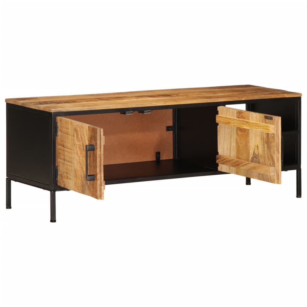 Tv-meubel 110x35x40 cm massief ruw mangohout is nu te koop bij PeponiXL, paradijselijk wonen!