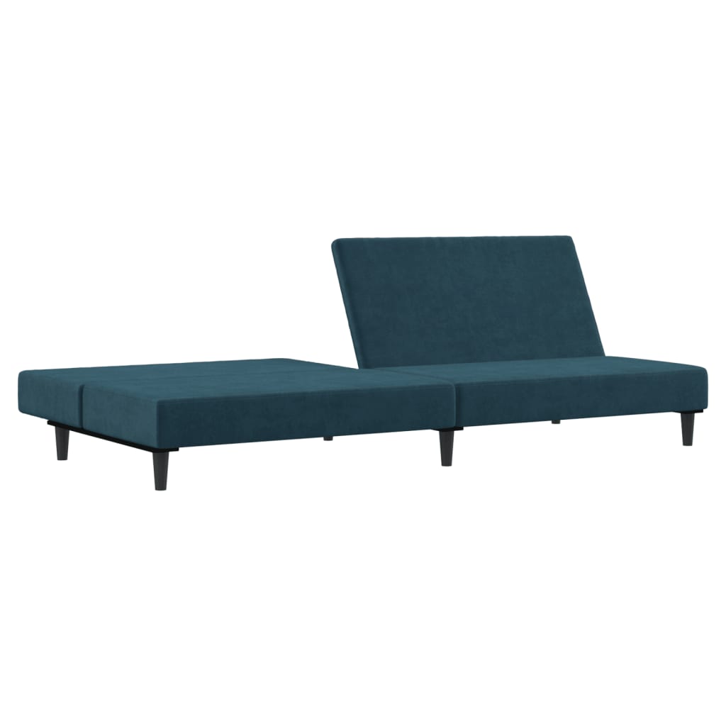 Slaapbank 2-zits fluweel blauw is nu te koop bij PeponiXL, paradijselijk wonen!