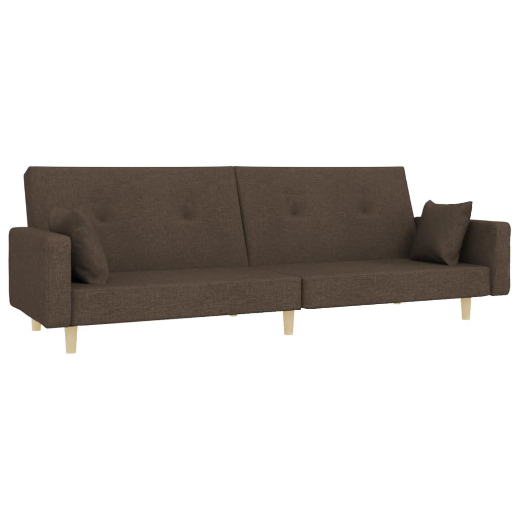 Slaapbank 2-zits met 2 kussens stof taupe is nu te koop bij PeponiXL, paradijselijk wonen!