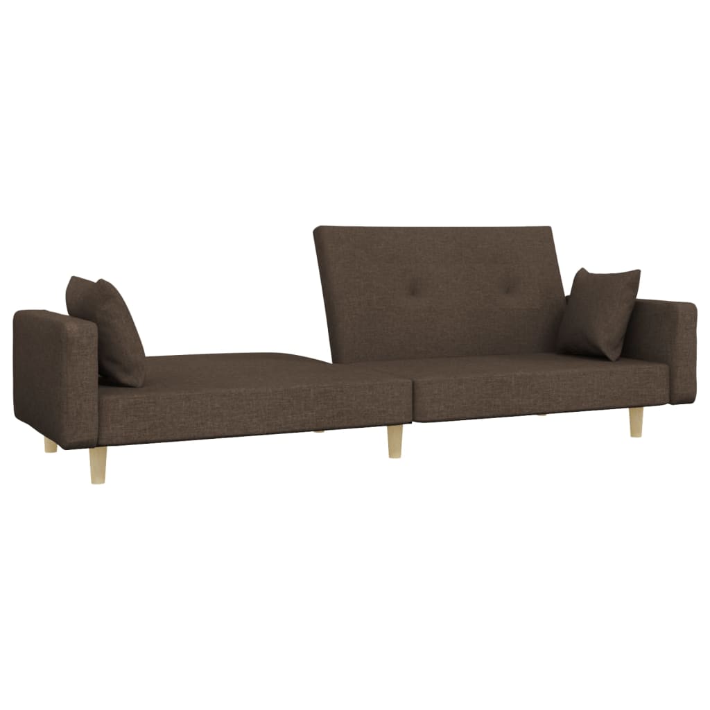 Slaapbank 2-zits met 2 kussens stof taupe is nu te koop bij PeponiXL, paradijselijk wonen!