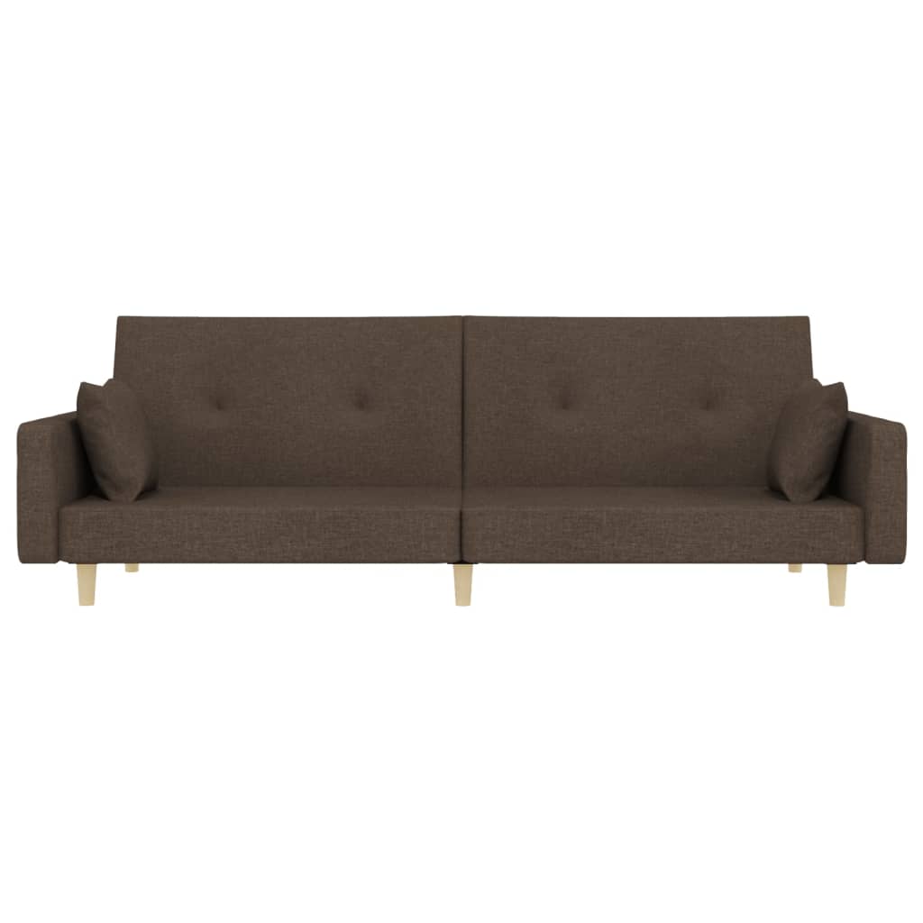 Slaapbank 2-zits met 2 kussens stof taupe is nu te koop bij PeponiXL, paradijselijk wonen!