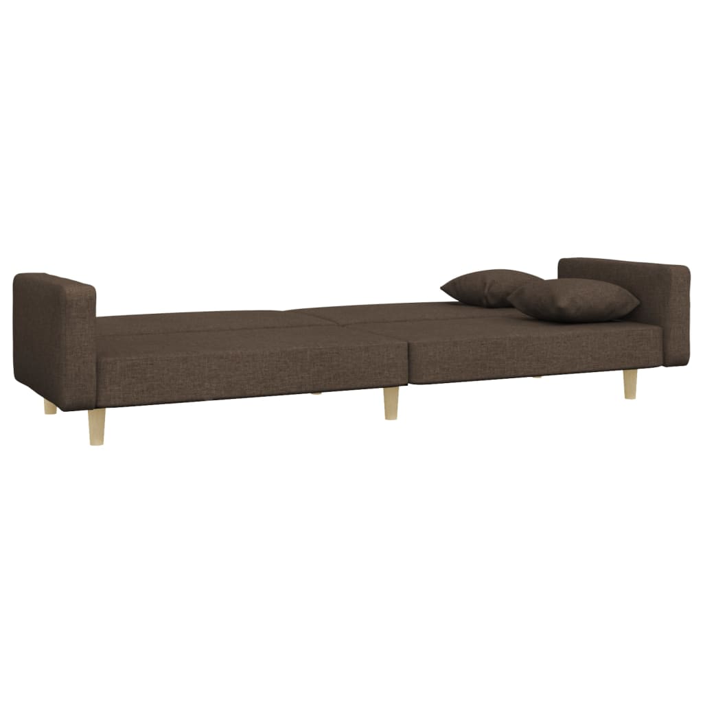 Slaapbank 2-zits met 2 kussens stof taupe is nu te koop bij PeponiXL, paradijselijk wonen!
