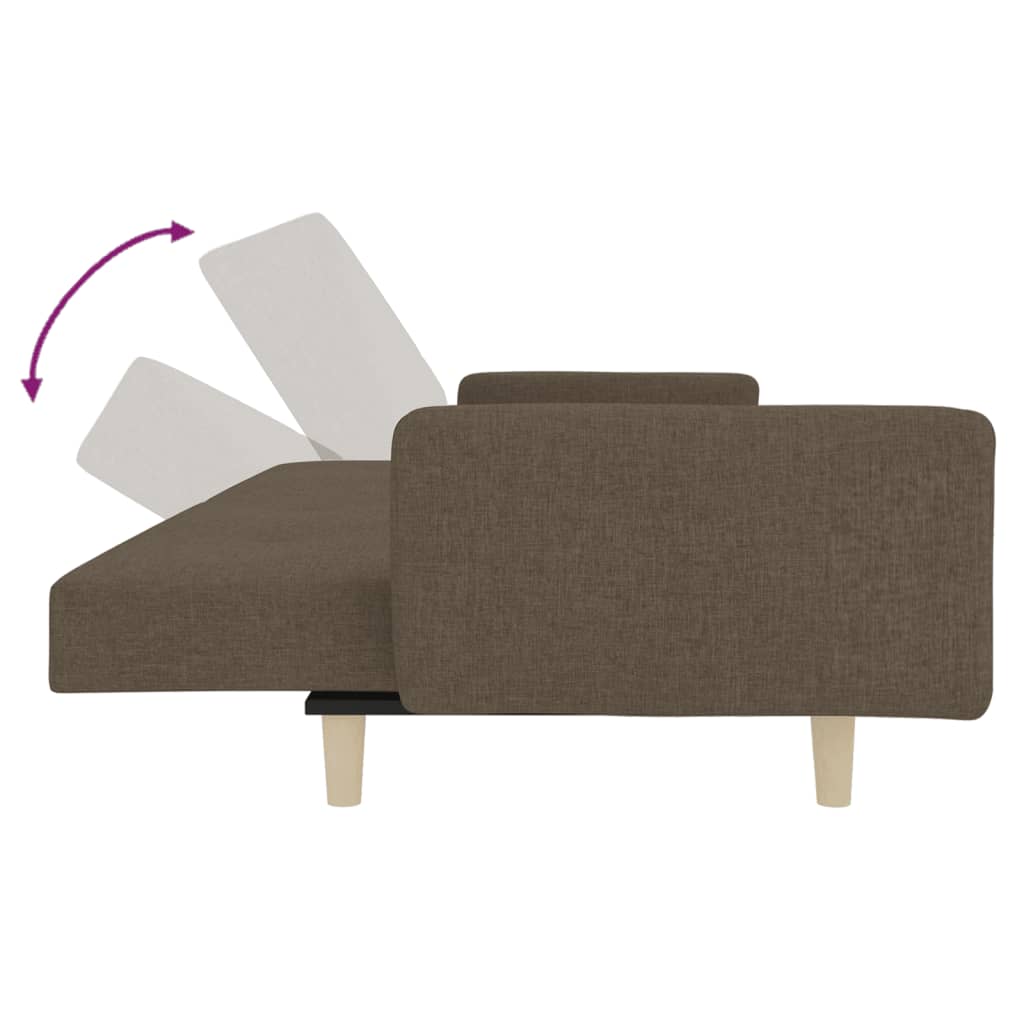 Slaapbank 2-zits met 2 kussens stof taupe is nu te koop bij PeponiXL, paradijselijk wonen!