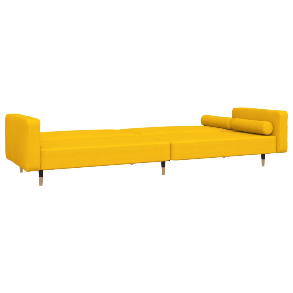Slaapbank 2-zits met 2 kussens fluweel geel is nu te koop bij PeponiXL, paradijselijk wonen!