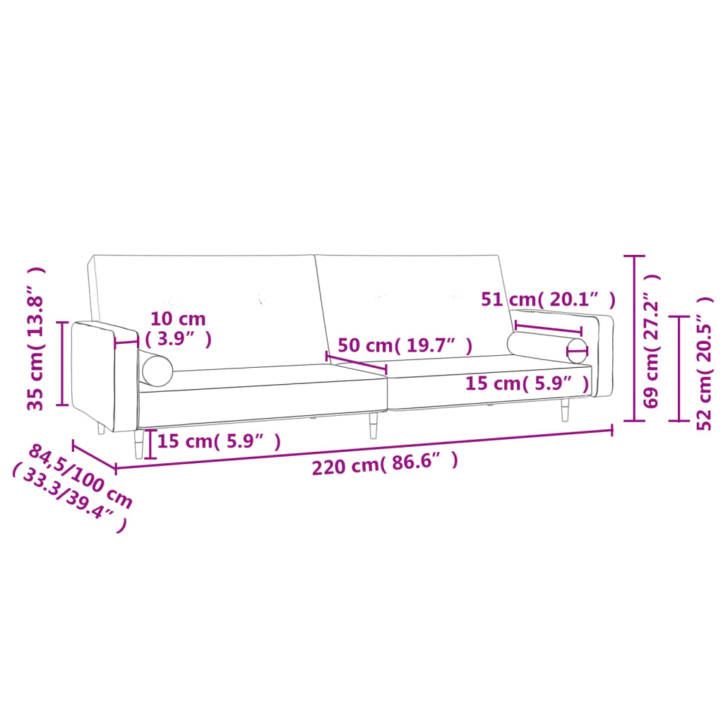 Slaapbank 2-zits met 2 kussens fluweel geel is nu te koop bij PeponiXL, paradijselijk wonen!