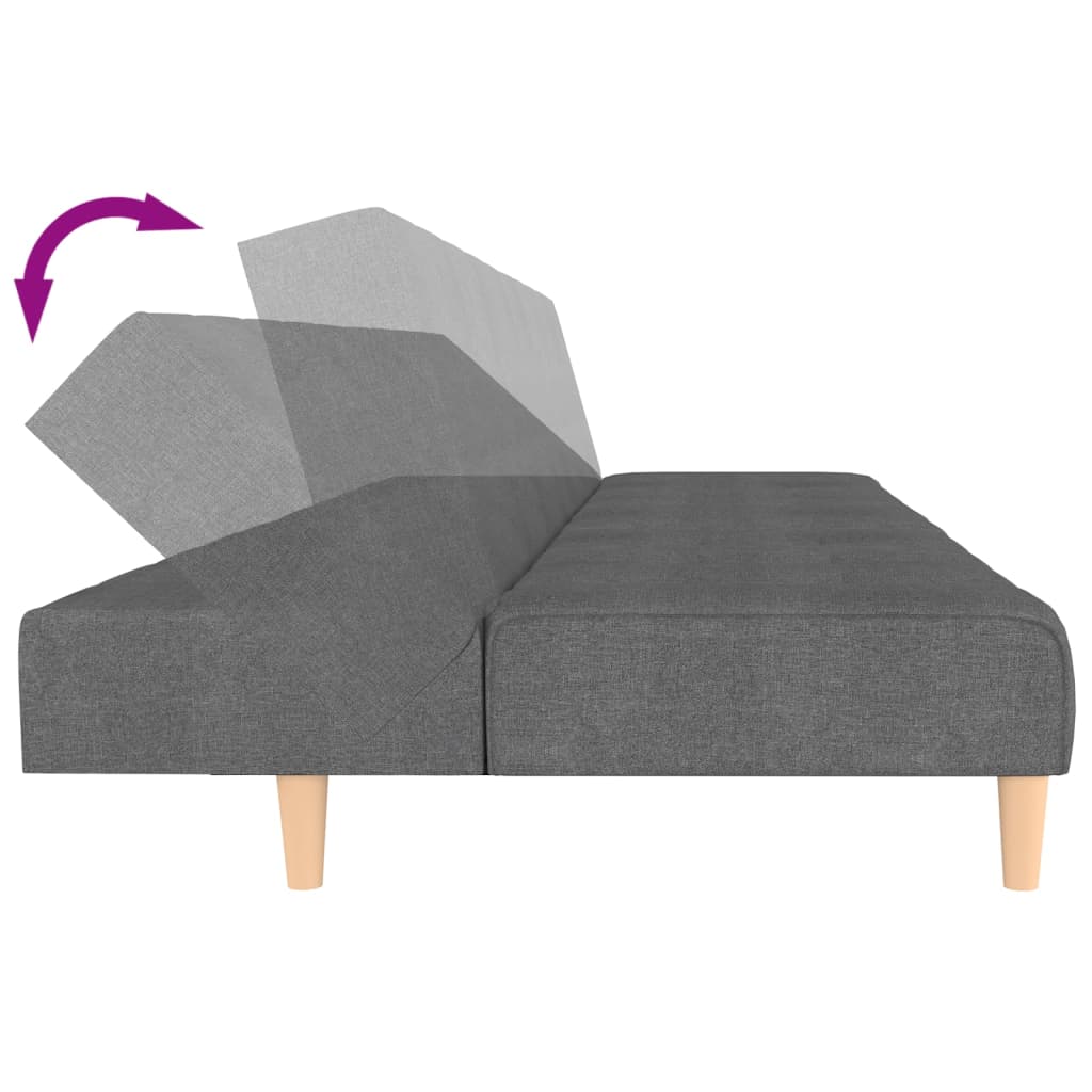 Slaapbank 2-zits stof lichtgrijs is nu te koop bij PeponiXL, paradijselijk wonen!