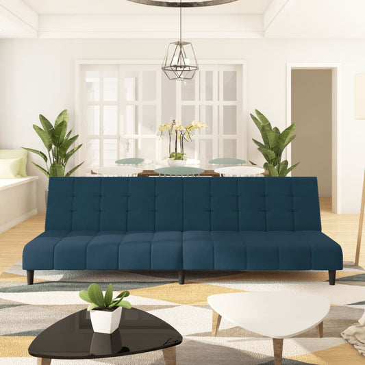 Slaapbank 2-zits fluweel blauw is nu te koop bij PeponiXL, paradijselijk wonen!