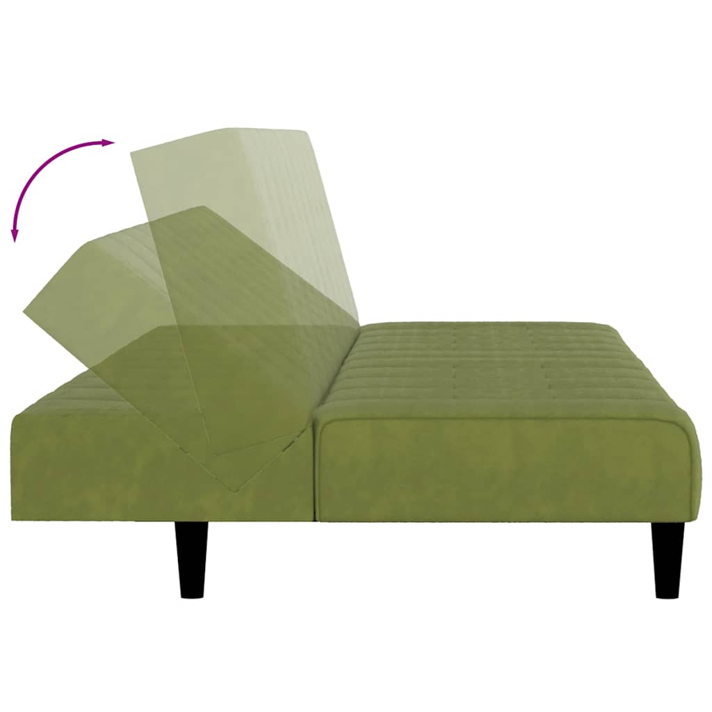 Slaapbank 2-zits fluweel lichtgroen is nu te koop bij PeponiXL, paradijselijk wonen!