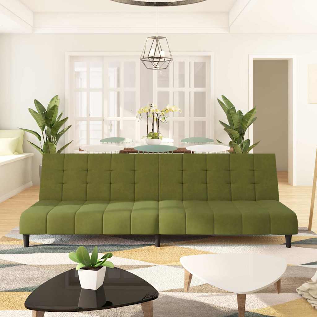 Slaapbank 2-zits fluweel lichtgroen is nu te koop bij PeponiXL, paradijselijk wonen!