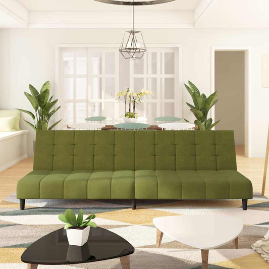 Slaapbank 2-zits fluweel lichtgroen is nu te koop bij PeponiXL, paradijselijk wonen!