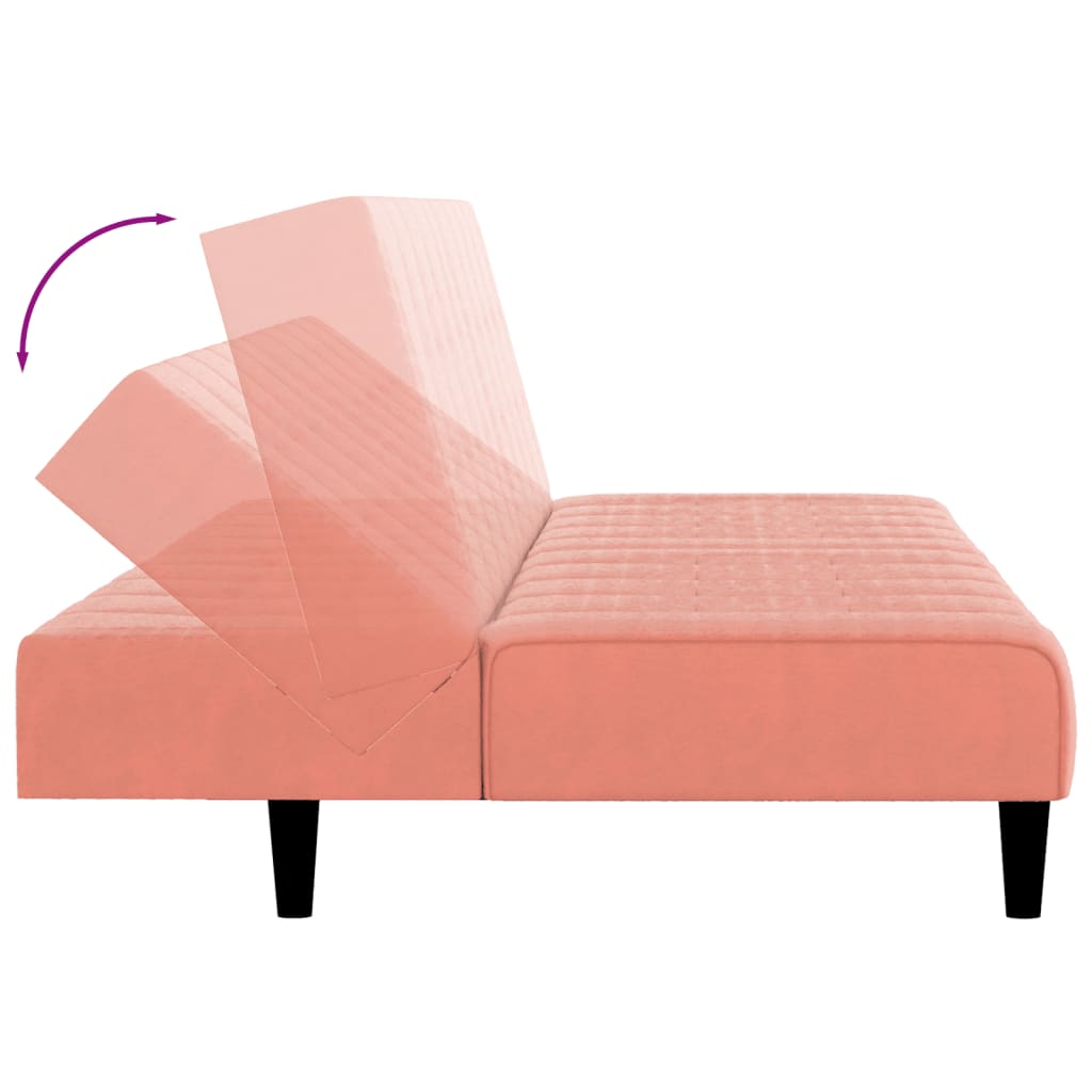 Slaapbank 2-zits fluweel roze is nu te koop bij PeponiXL, paradijselijk wonen!