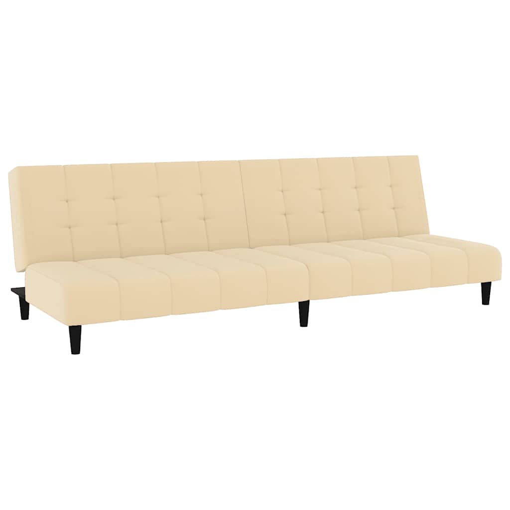 Slaapbank 2-zits fluweel crèmekleurig is nu te koop bij PeponiXL, paradijselijk wonen!