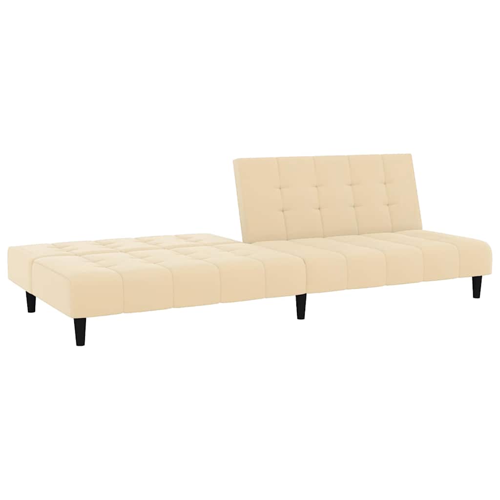 Slaapbank 2-zits fluweel crèmekleurig is nu te koop bij PeponiXL, paradijselijk wonen!