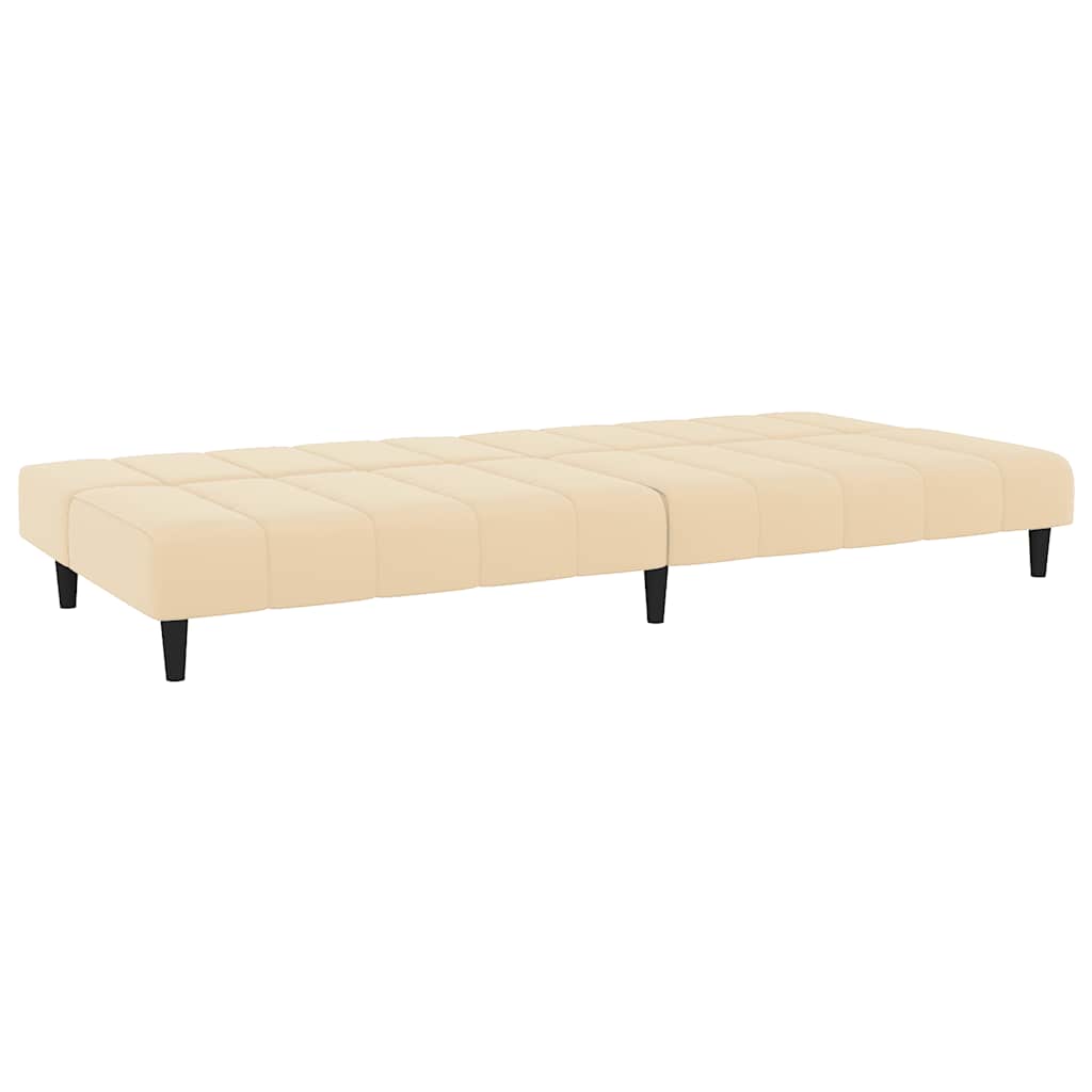 Slaapbank 2-zits fluweel crèmekleurig is nu te koop bij PeponiXL, paradijselijk wonen!