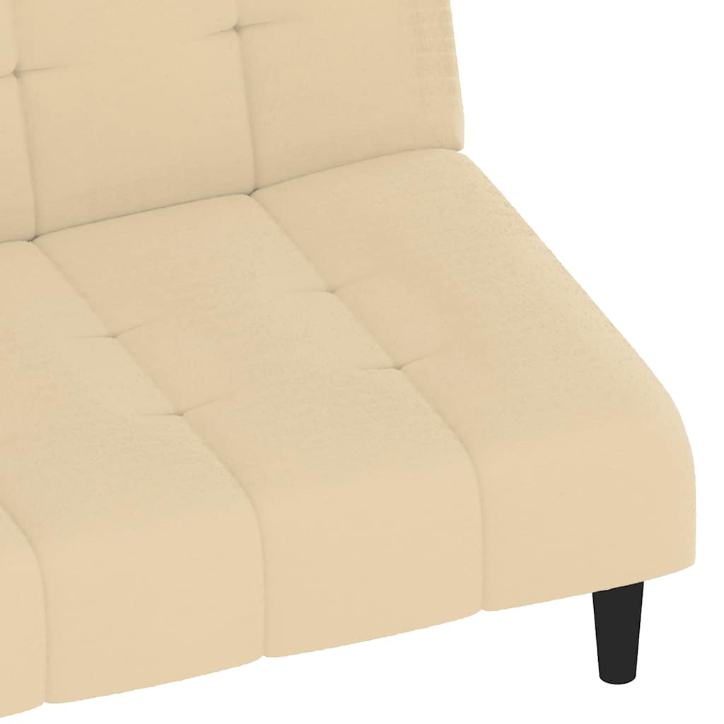 Slaapbank 2-zits fluweel crèmekleurig is nu te koop bij PeponiXL, paradijselijk wonen!