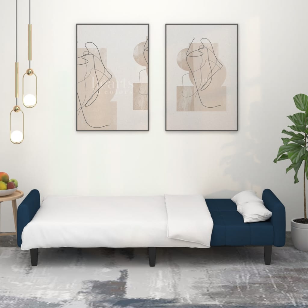 Slaapbank 2-zits fluweel blauw is nu te koop bij PeponiXL, paradijselijk wonen!