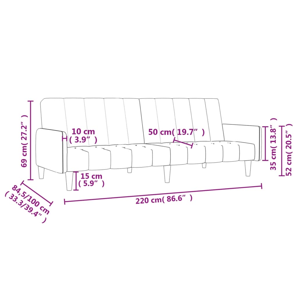 Slaapbank 2-zits fluweel donkergrijs is nu te koop bij PeponiXL, paradijselijk wonen!