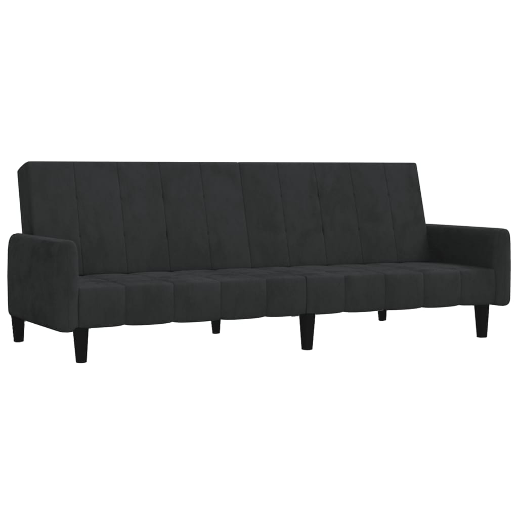 Slaapbank 2-zits fluweel zwart is nu te koop bij PeponiXL, paradijselijk wonen!
