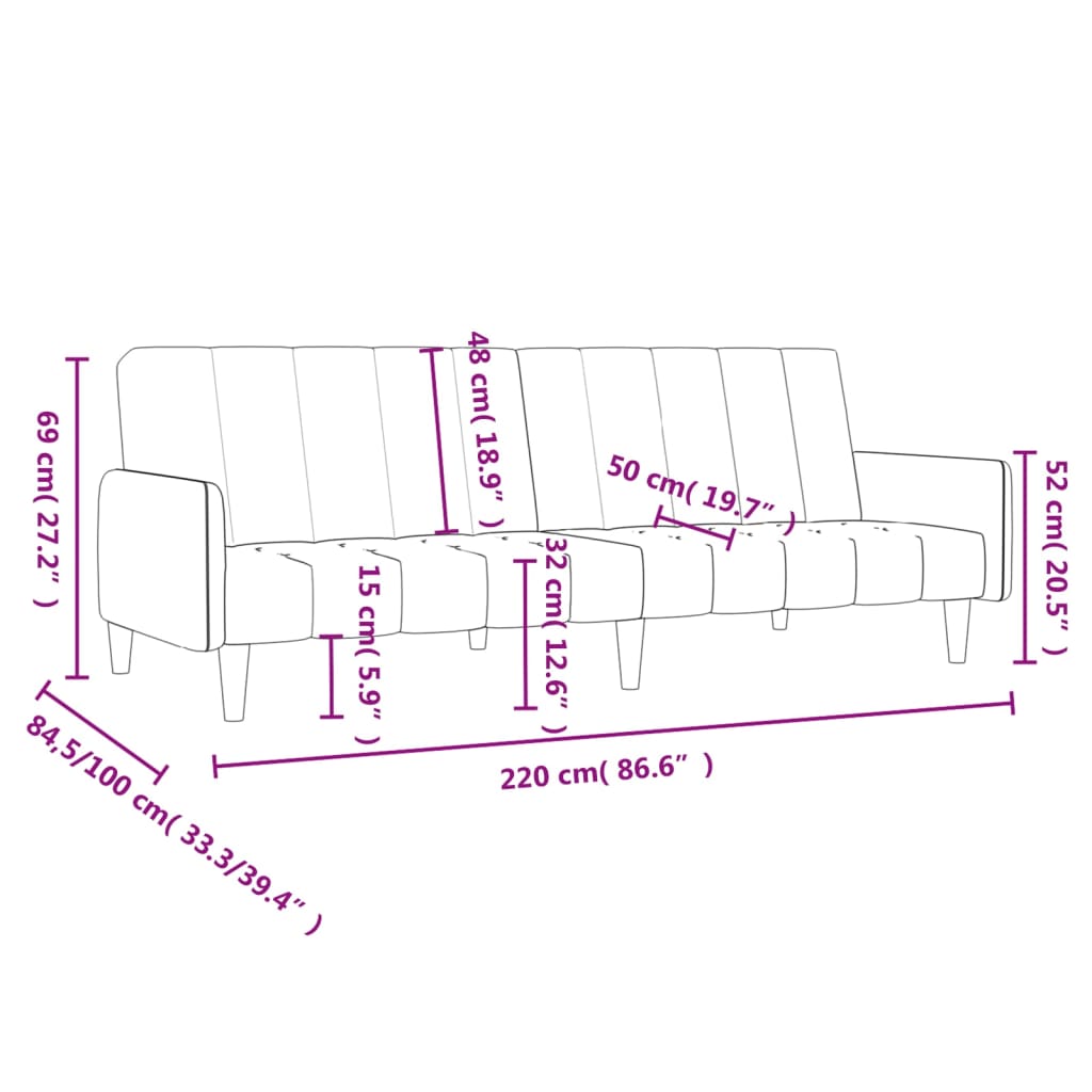 Slaapbank 2-zits fluweel zwart is nu te koop bij PeponiXL, paradijselijk wonen!