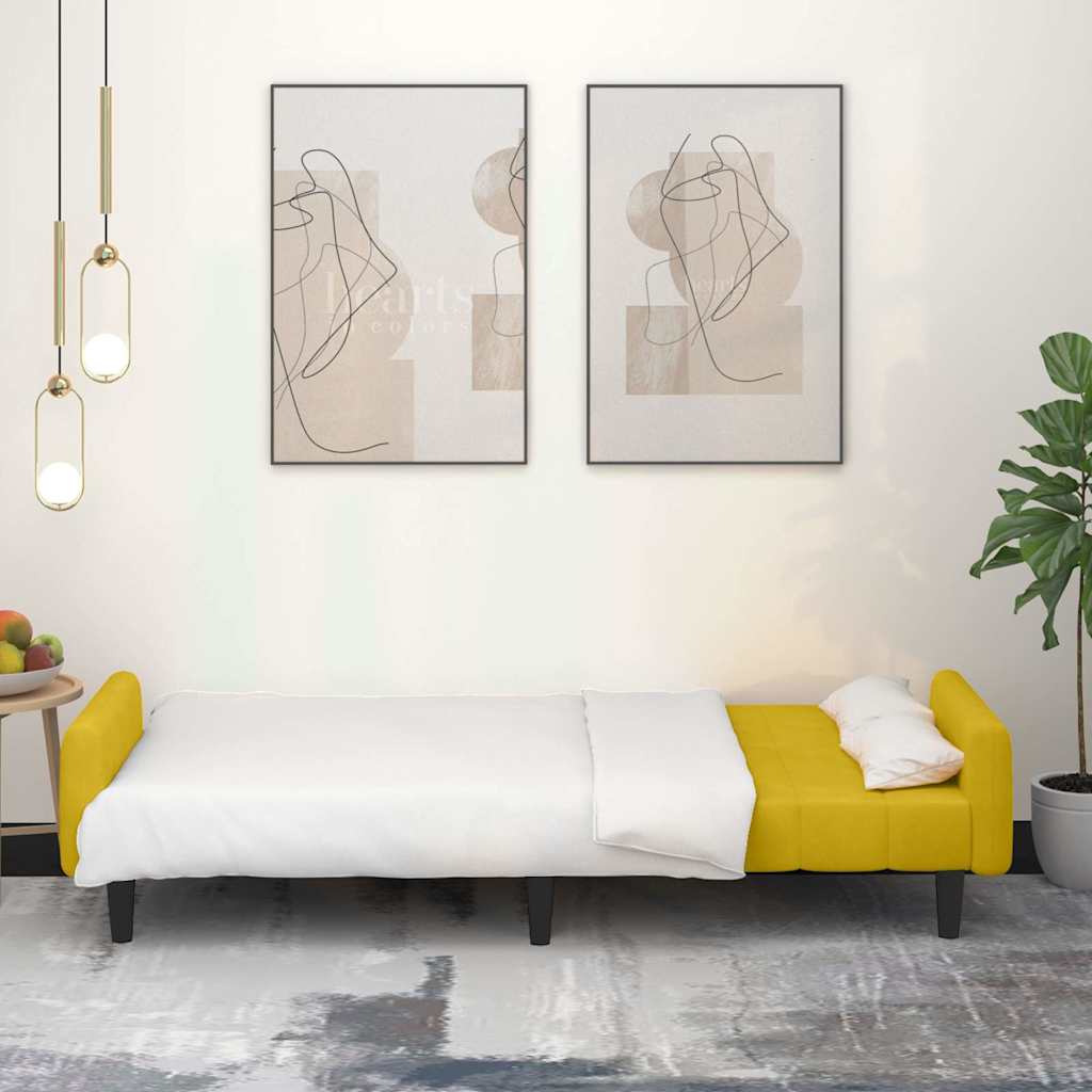 Slaapbank 2-zits fluweel geel is nu te koop bij PeponiXL, paradijselijk wonen!