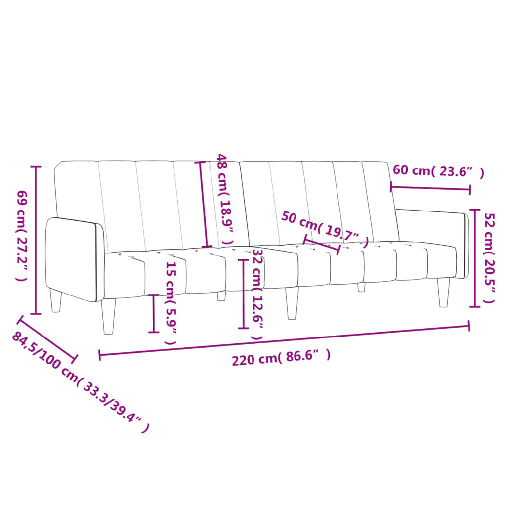 Slaapbank 2-zits fluweel bruin is nu te koop bij PeponiXL, paradijselijk wonen!