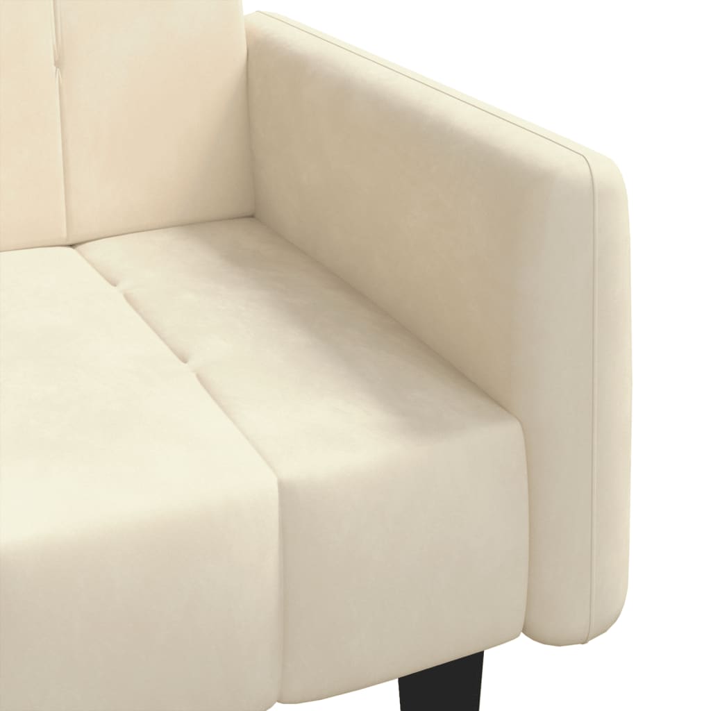 Slaapbank 2-zits fluweel crèmekleurig is nu te koop bij PeponiXL, paradijselijk wonen!