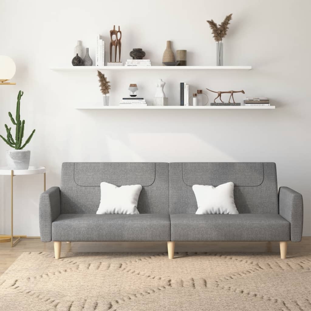 Slaapbank 2-zits stof lichtgrijs is nu te koop bij PeponiXL, paradijselijk wonen!