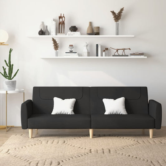 Slaapbank 2-zits stof zwart is nu te koop bij PeponiXL, paradijselijk wonen!