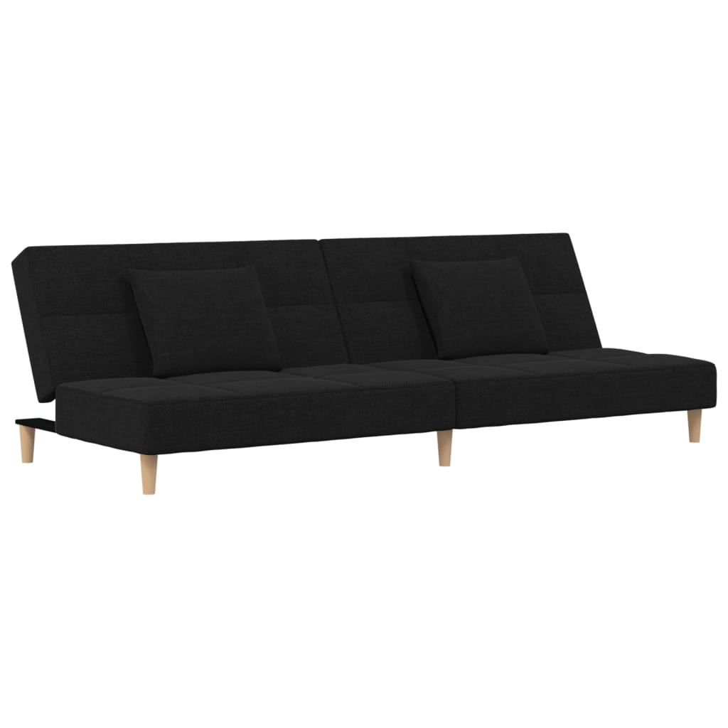Slaapbank 2-zits met 2 kussens stof zwart is nu te koop bij PeponiXL, paradijselijk wonen!