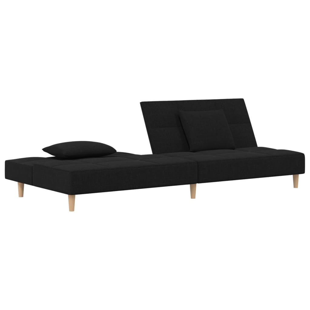 Slaapbank 2-zits met 2 kussens stof zwart is nu te koop bij PeponiXL, paradijselijk wonen!